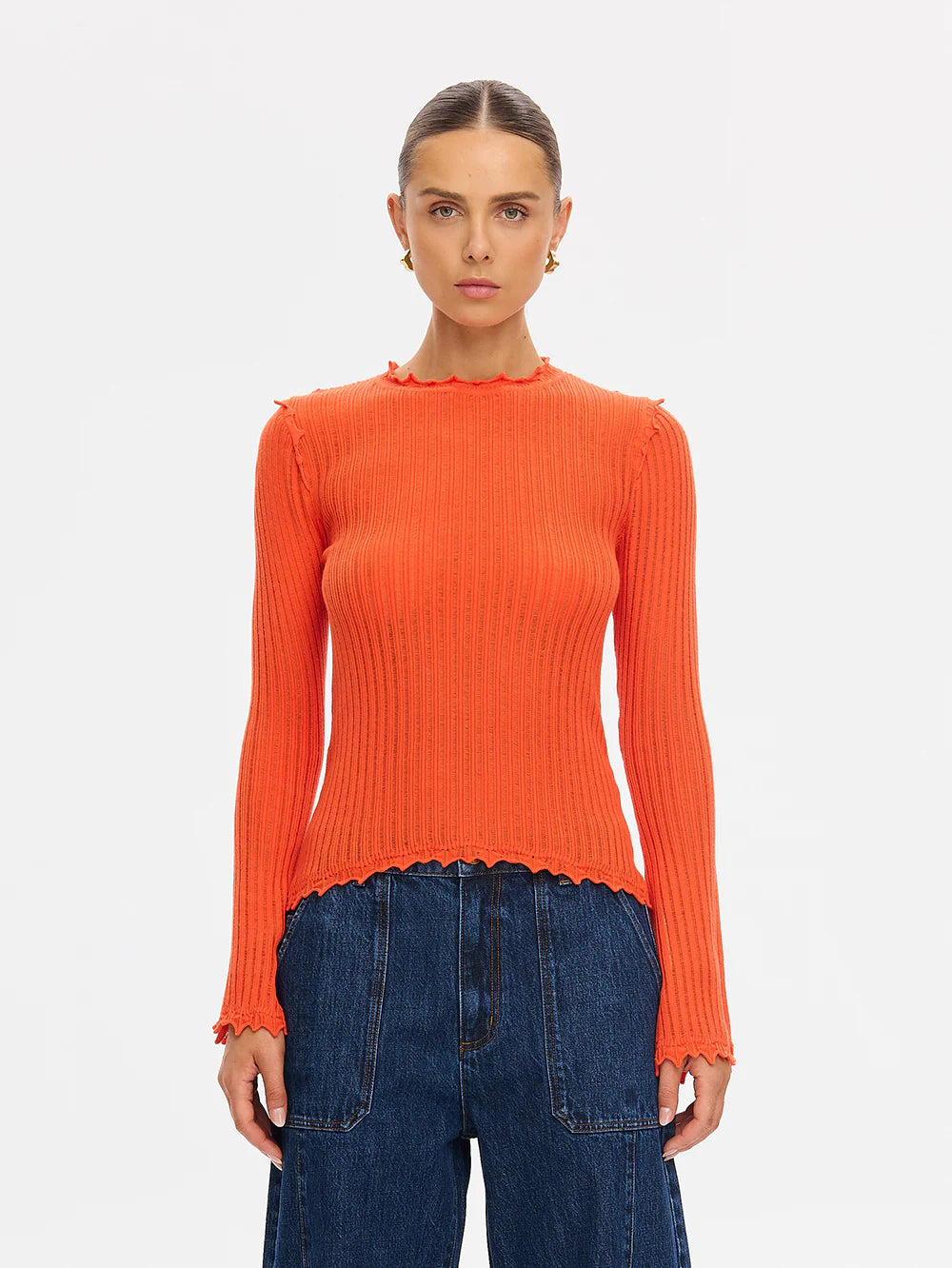 KIVARI - Diana Knit Top in Grape Fruit
