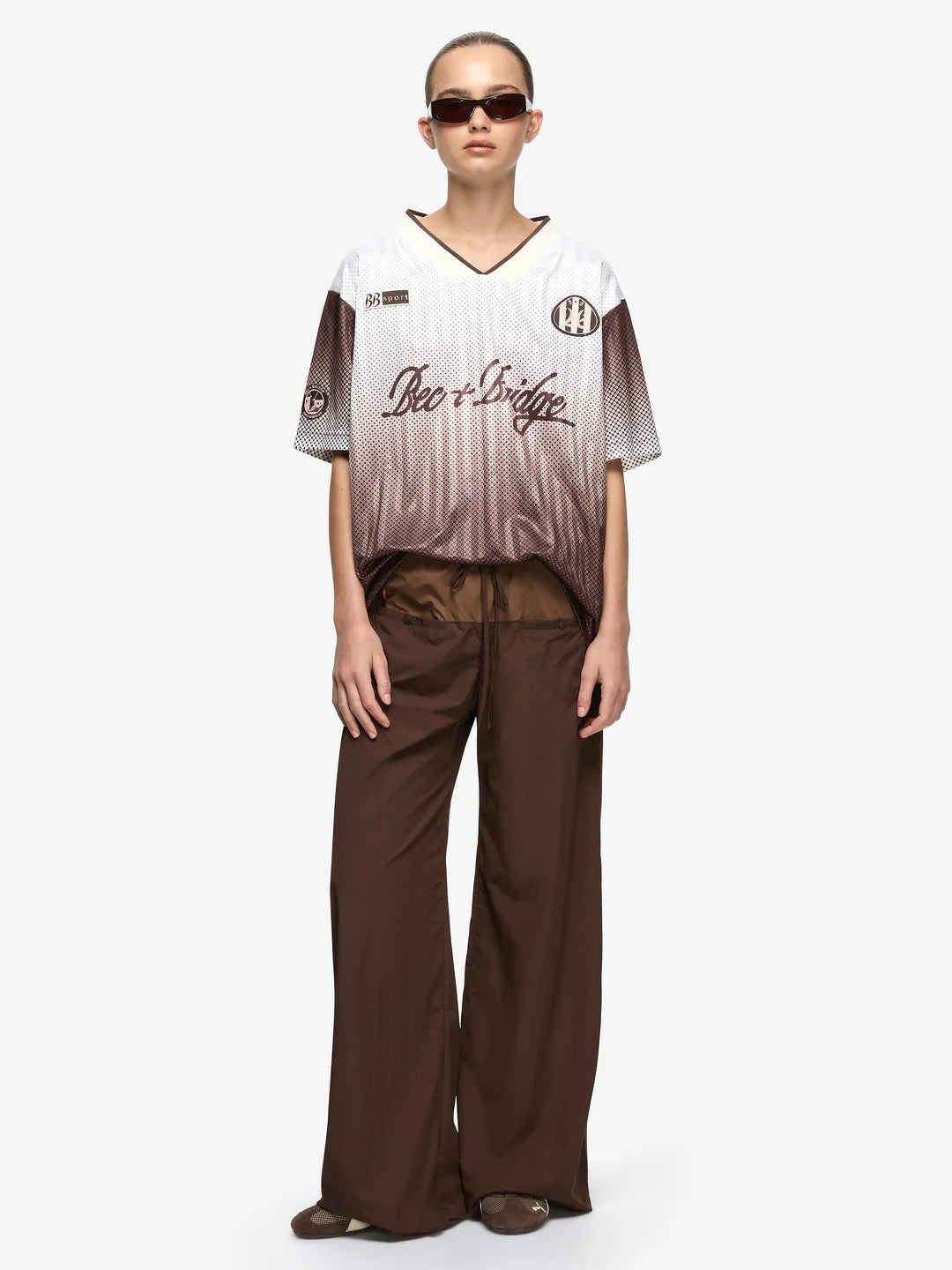 BEC + BRIDGE Zelia Jersey T Shirt in Bitter Choc Ombre