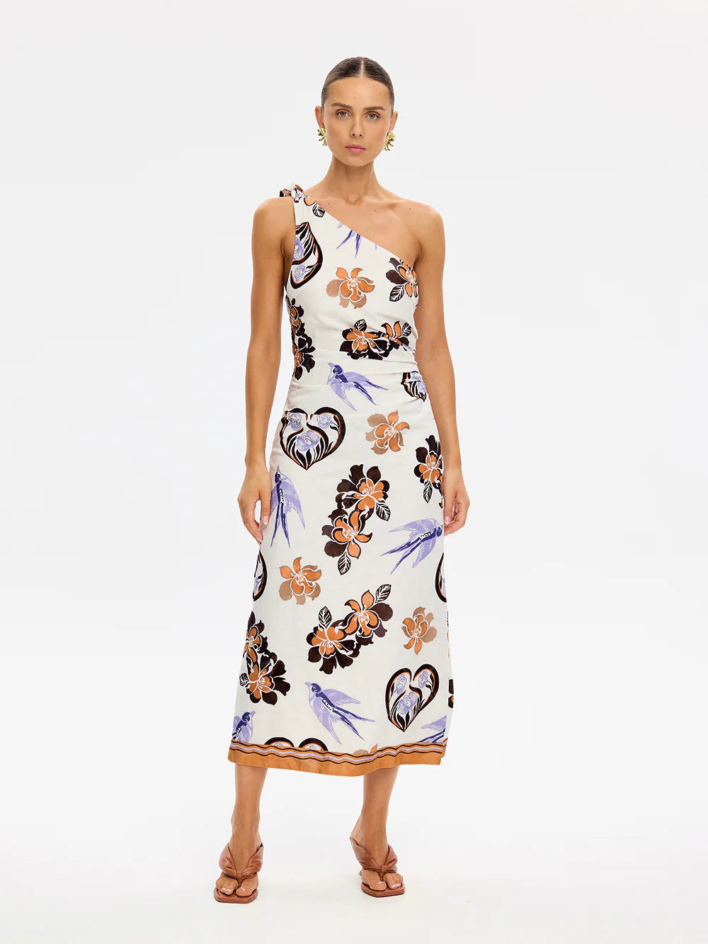 KIVARI - Marit Midi Dress in CREAM TAN