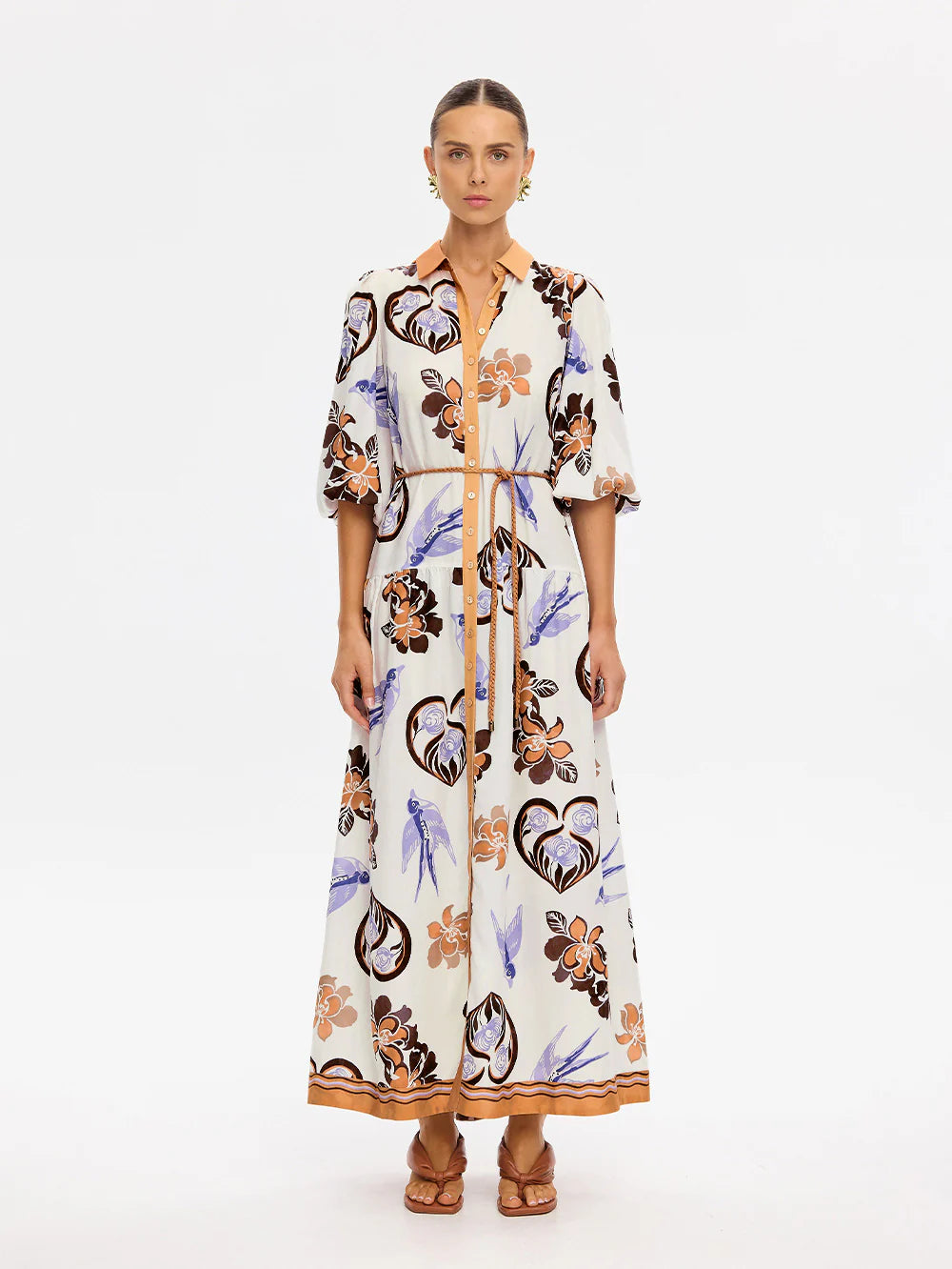 KIVARI Marit Maxi Dress in CREAM TAN