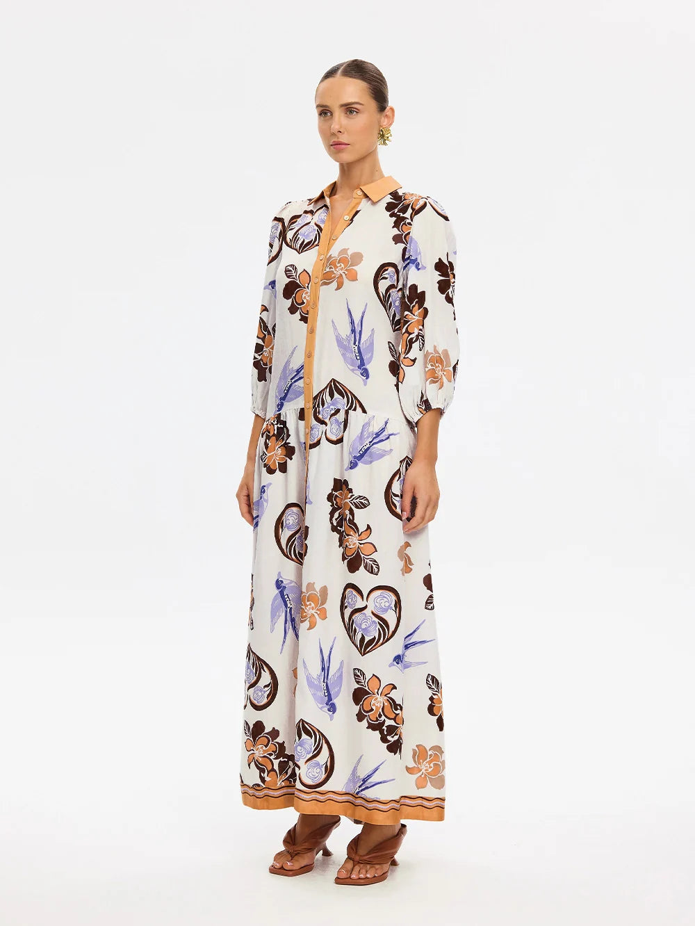 KIVARI Marit Maxi Dress in CREAM TAN