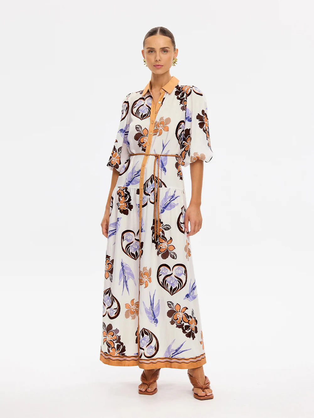 KIVARI Marit Maxi Dress in CREAM TAN
