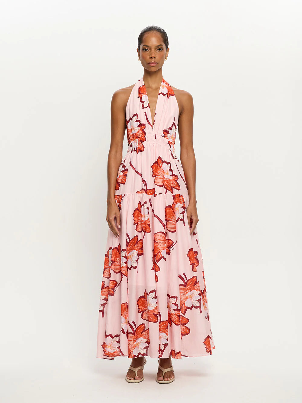 KIVARI Lani Halter Maxi-print