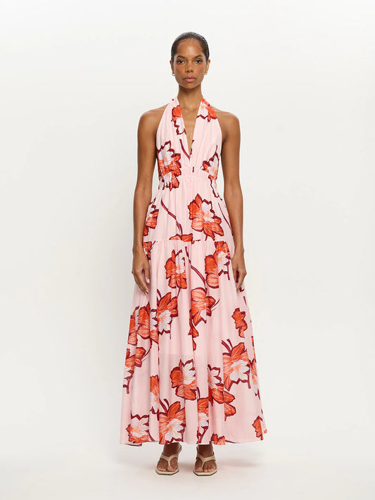 KIVARI Lani Halter Maxi-print