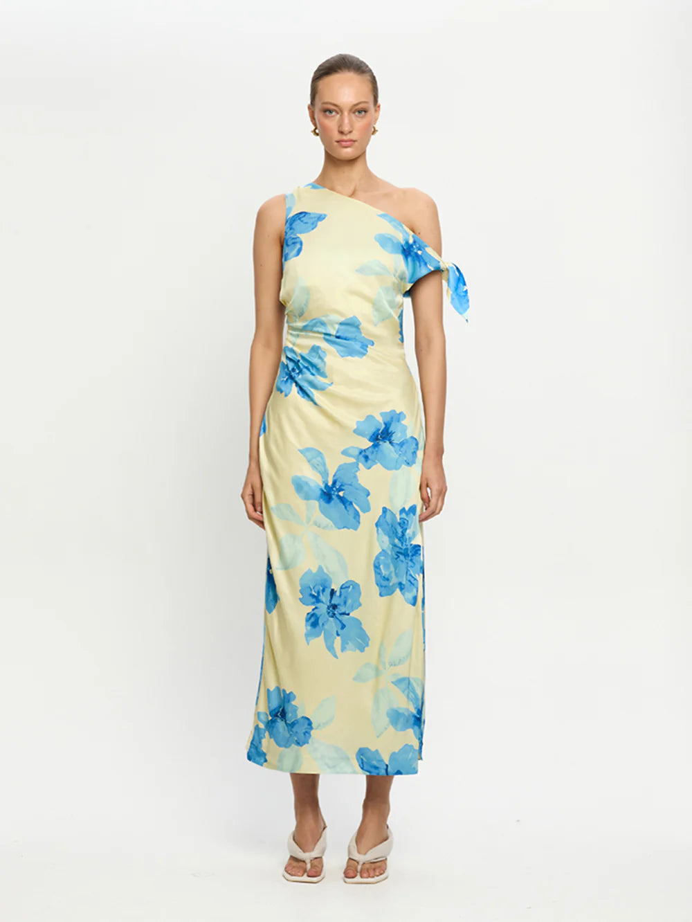 KIVARI Sophie Midi Dress Yellow Blue