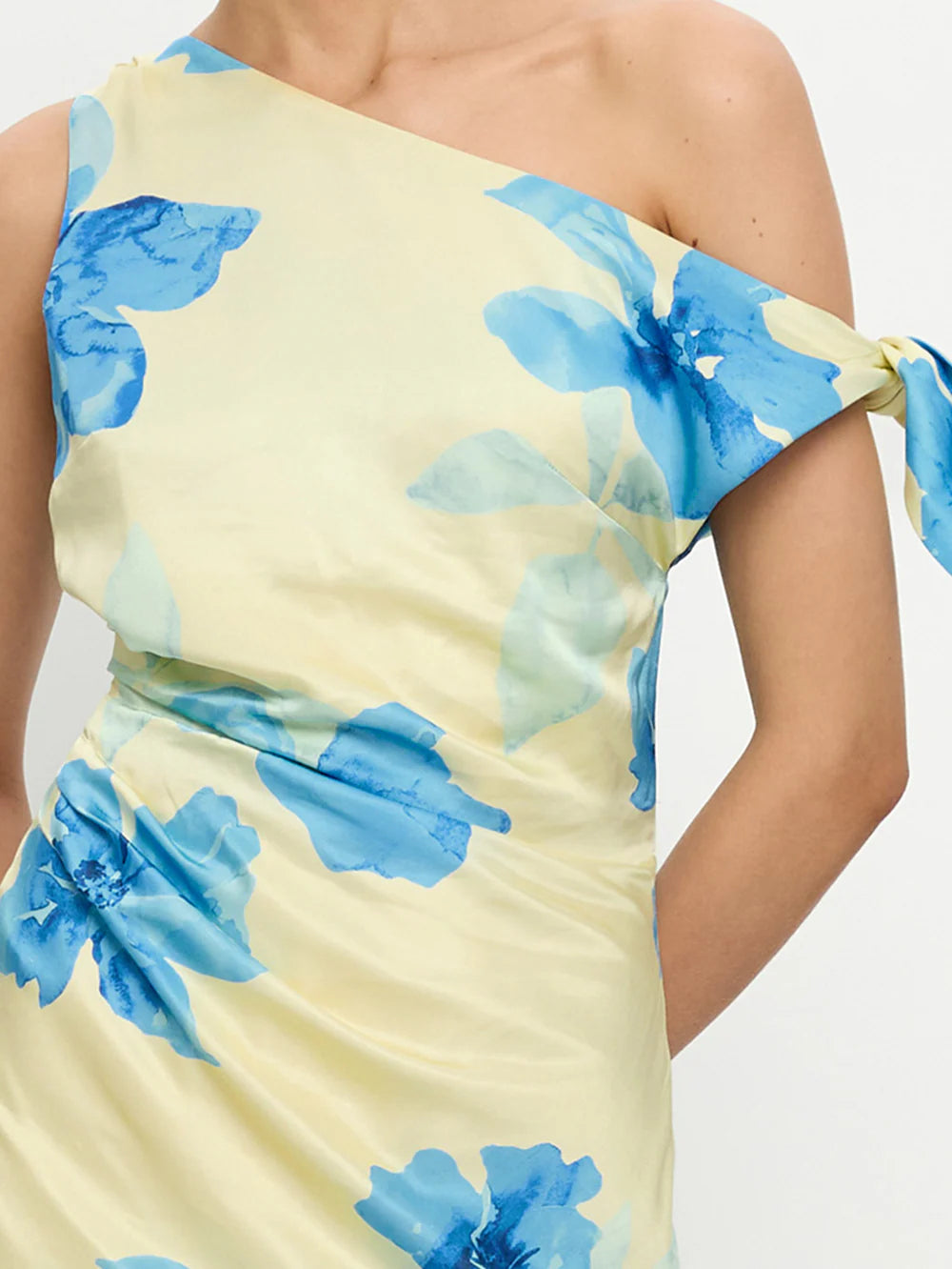 KIVARI Sophie Midi Dress Yellow Blue