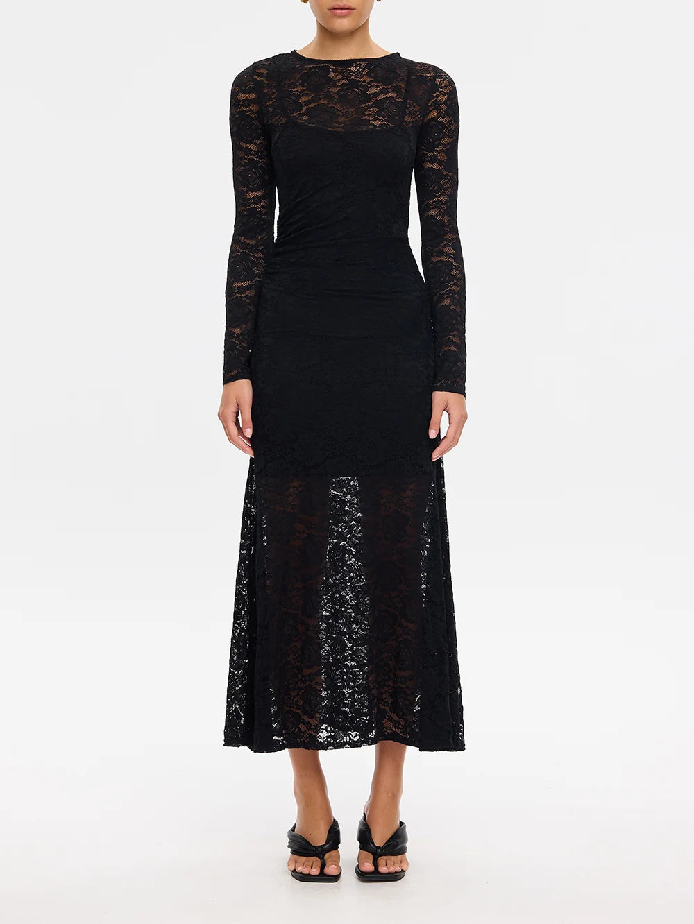 KIVARI - Bonnie Lace Maxi Dress in Black