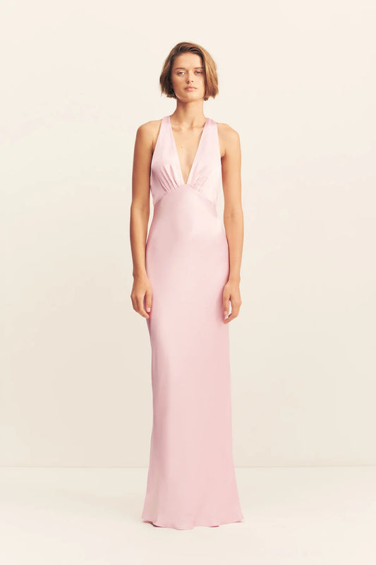 Shona Joy - La Lune Plunged Cross Back Maxi Dress IN BLOSSOM