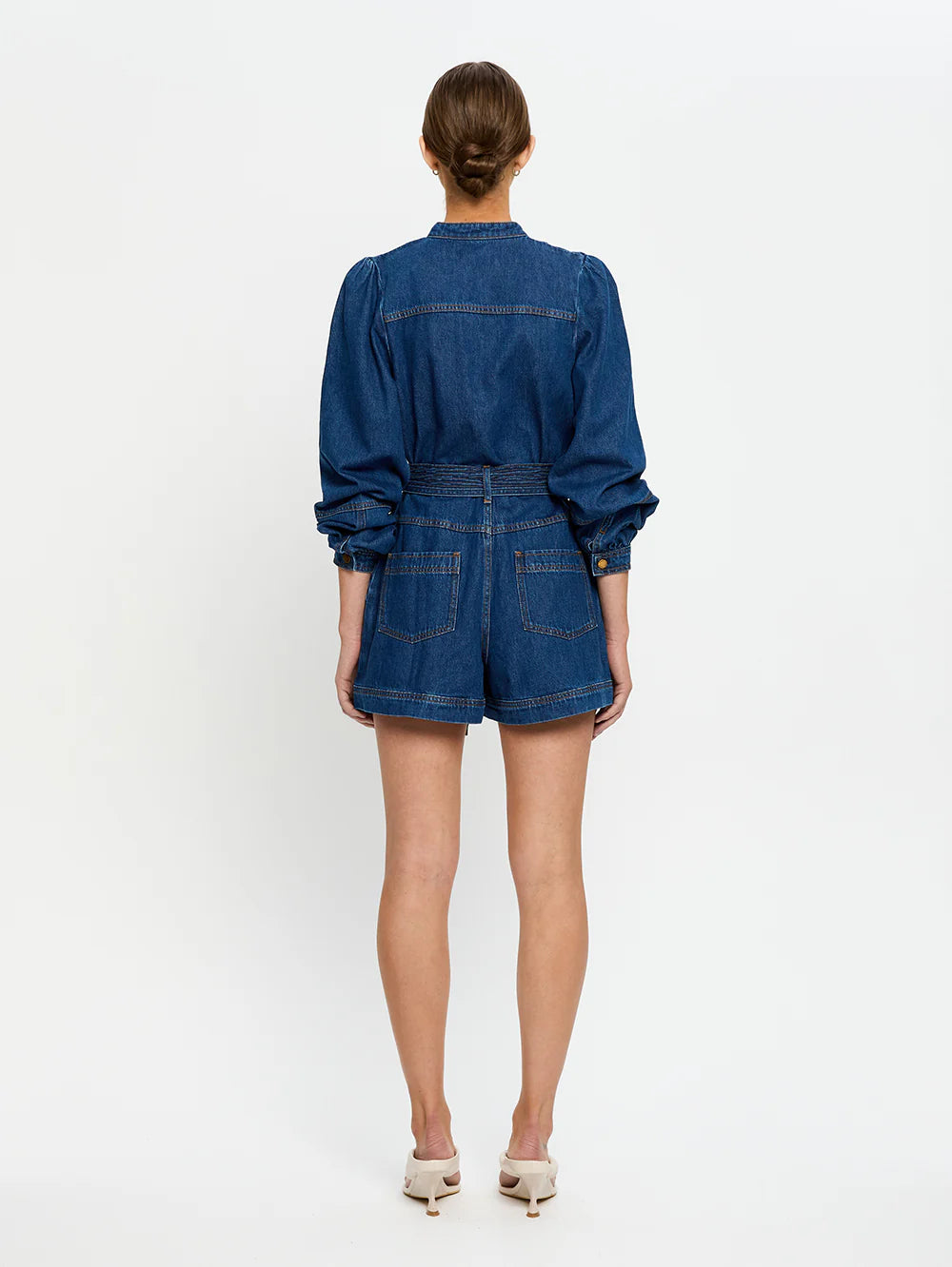 KIVARI - Lourdes Denim Playsuit