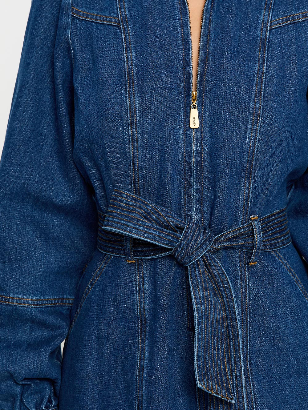 KIVARI - Lourdes Denim Playsuit