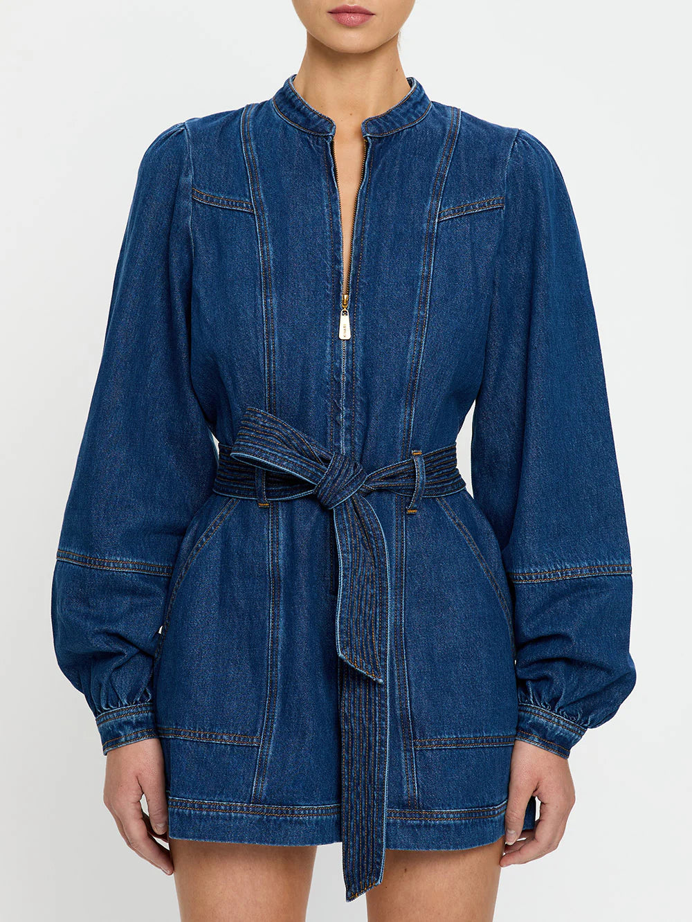 KIVARI - Lourdes Denim Playsuit