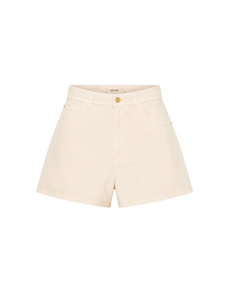 KIVARI - Dylan Denim Shorts in Rosewater