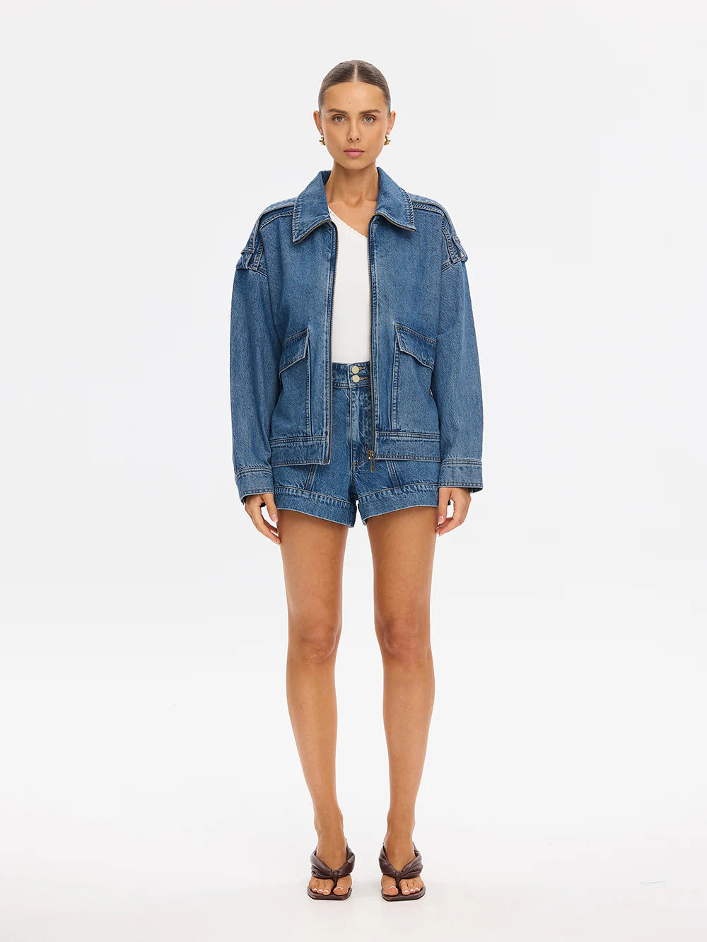 KIVARI - Rita Denim Jacket in Vintage Blue