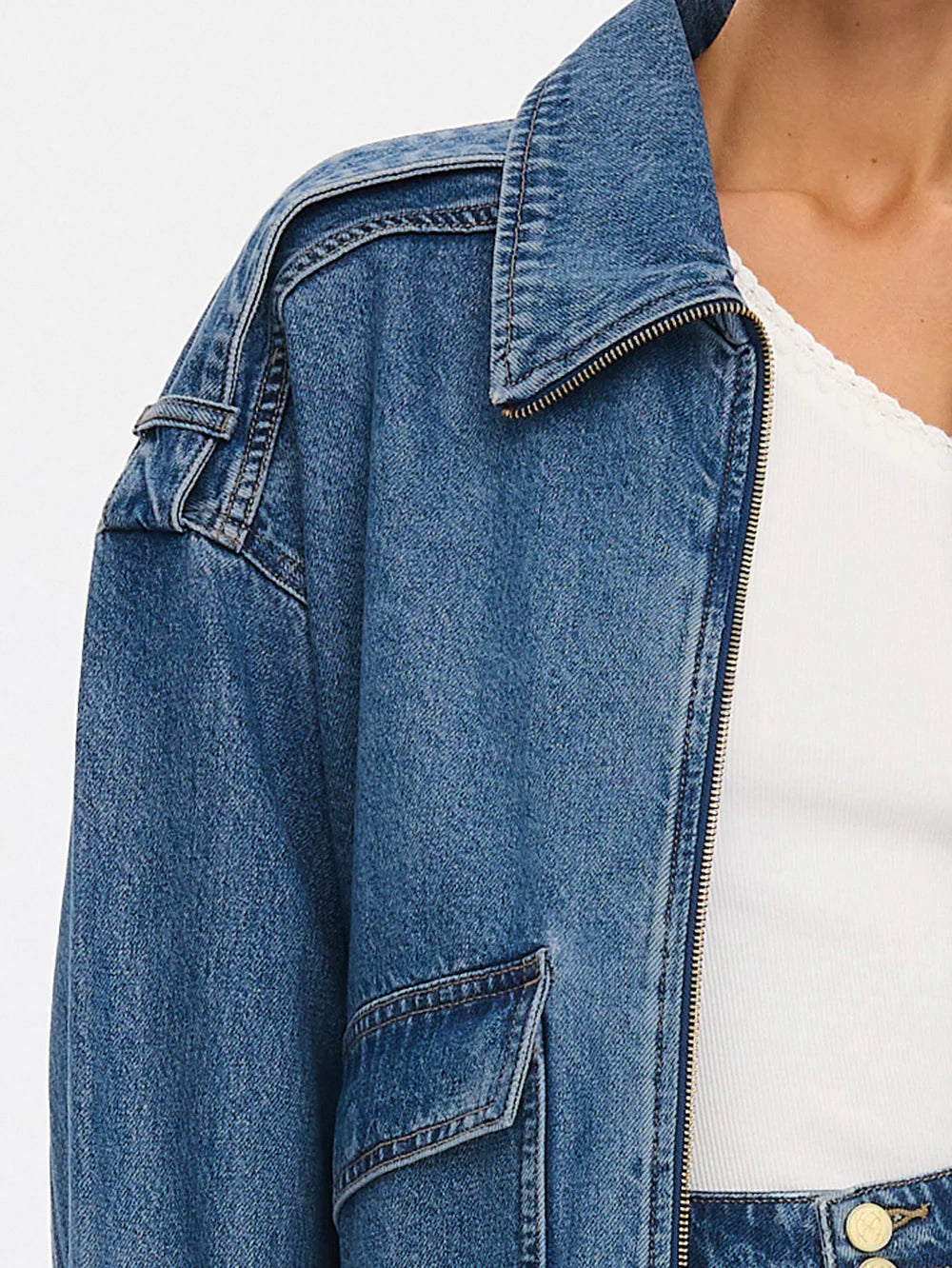KIVARI - Rita Denim Jacket in Vintage Blue