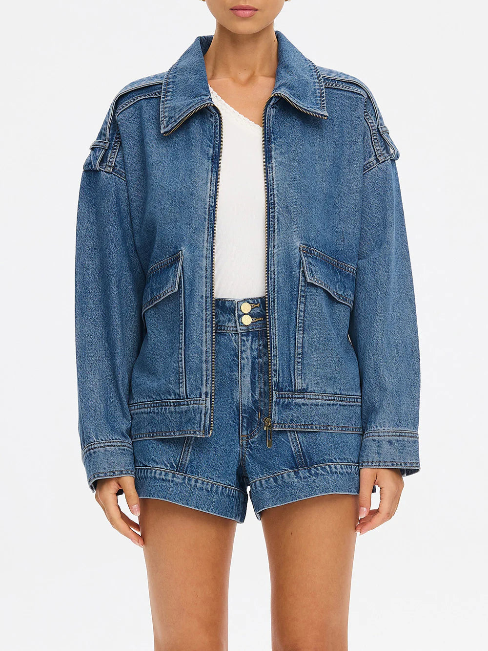 KIVARI - Rita Denim Jacket in Vintage Blue