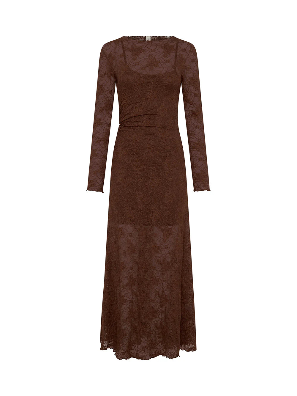 KIVARI Marie Lace Maxi Dress in Chocolate