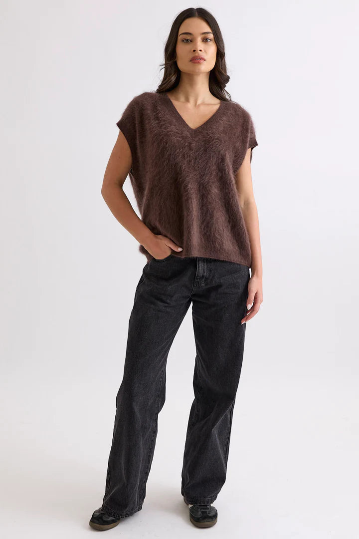 MIA FRATINO - Gretta Vest in Dark Chocolate