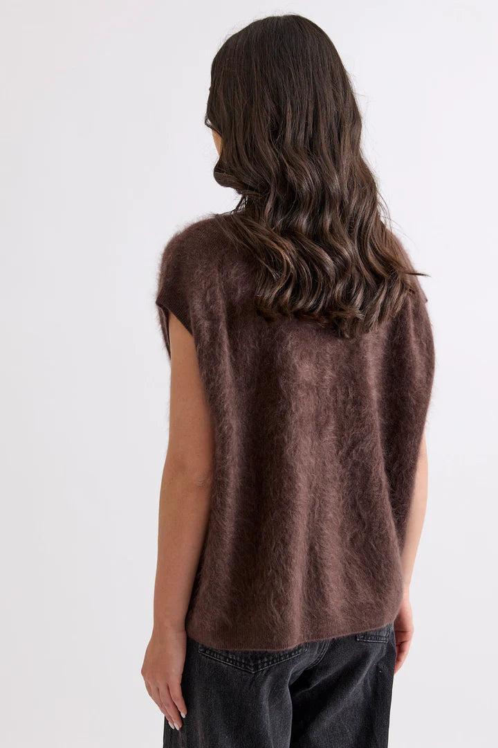 MIA FRATINO - Gretta Vest in Dark Chocolate
