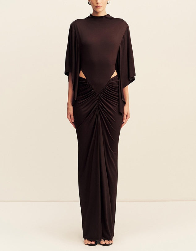 Shona Joy - Miro Cut Out Draped Maxi Dress IN RISTRETTO