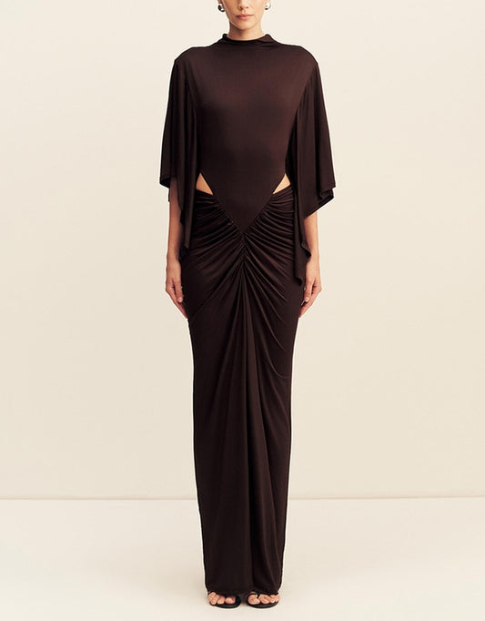 Shona Joy - Miro Cut Out Draped Maxi Dress IN RISTRETTO