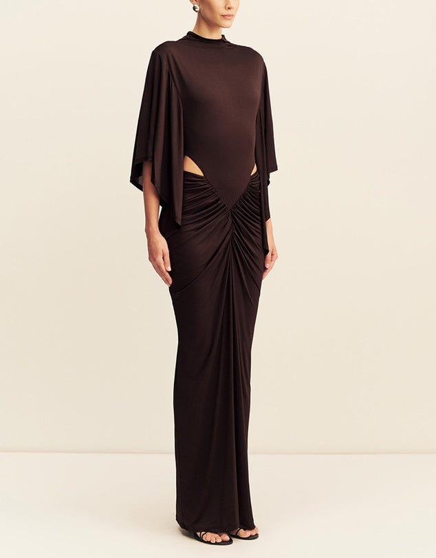 Shona Joy - Miro Cut Out Draped Maxi Dress IN RISTRETTO