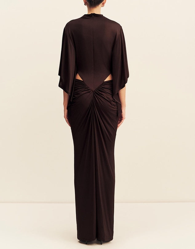 Shona Joy - Miro Cut Out Draped Maxi Dress IN RISTRETTO