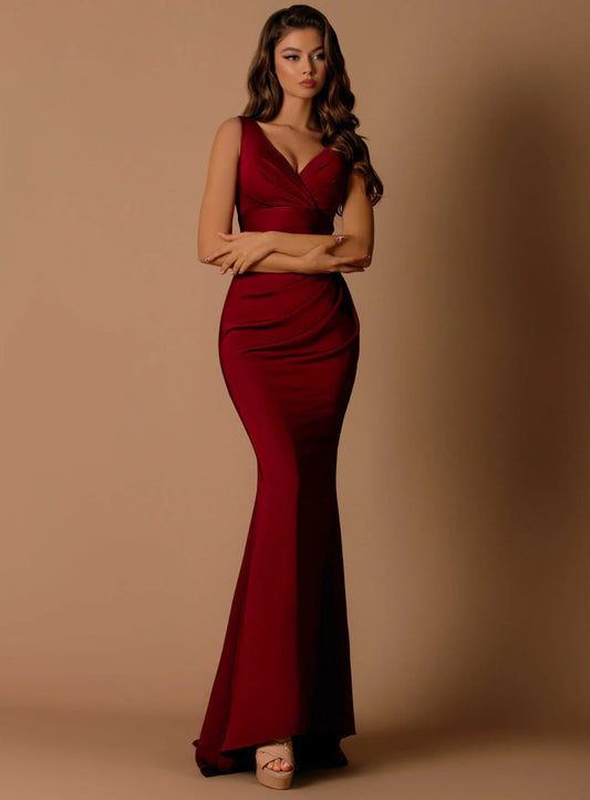 NICOLETTA Snowdrop Dress-wine
