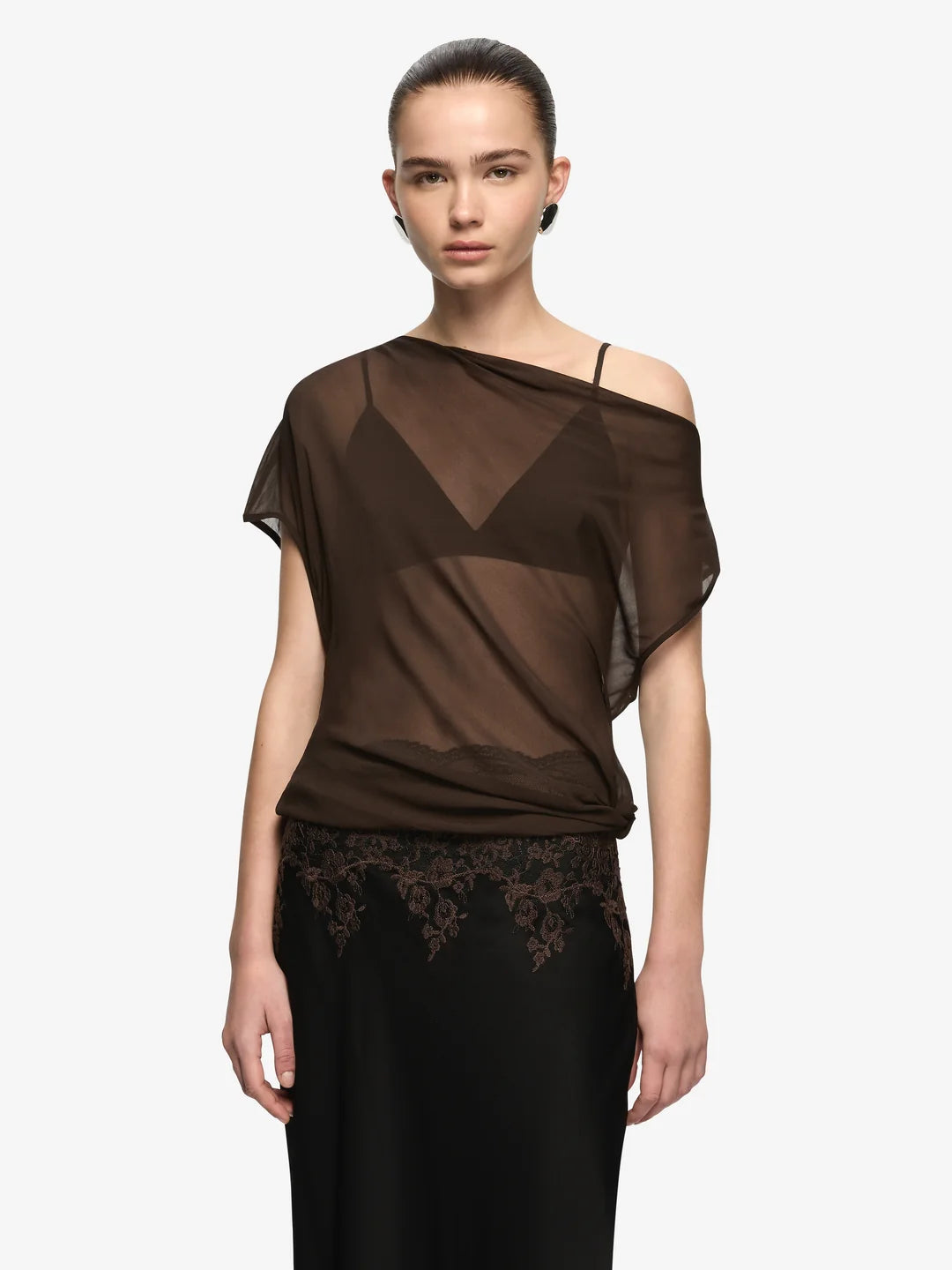 Bec and Bridge - Orsina Drape Top IN BITTER CHOC
