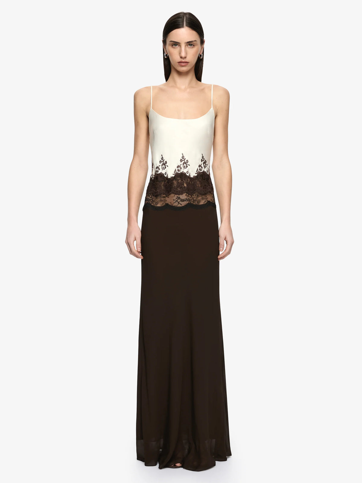 BEC + BRIDGE - Orsina Scoop Maxi Dress in Bitter Chocolate/Buttercream