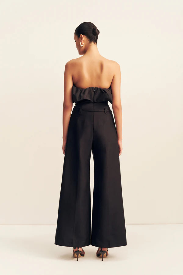 SHONA JOY - Otis Wide Leg Belted Pant in Black