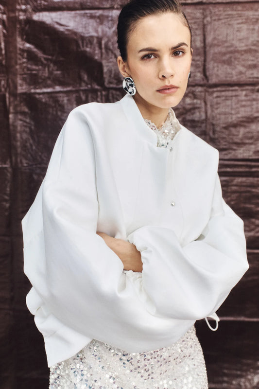 SHONA JOY - Otis Bomber Jacket in Ivory