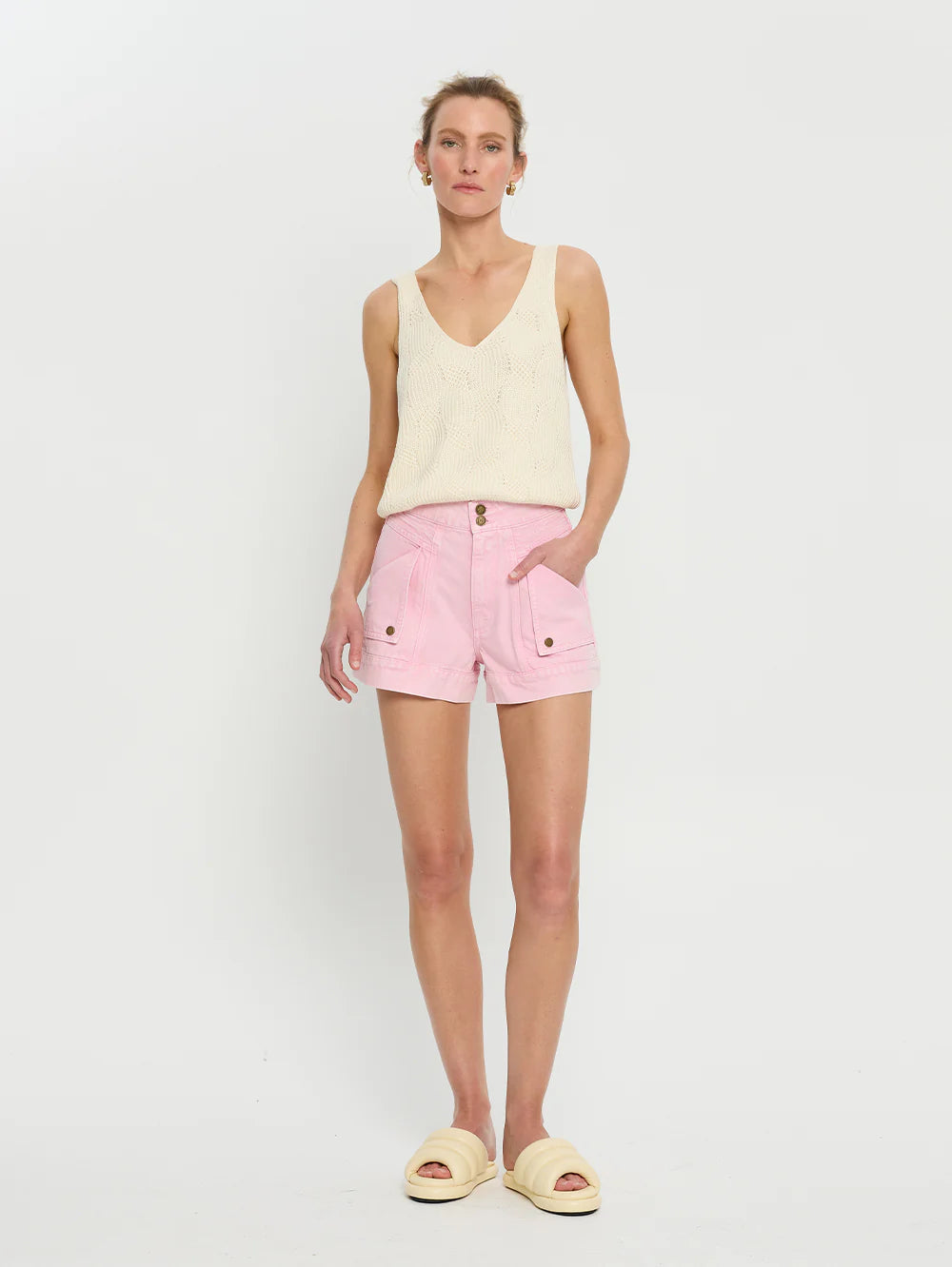 KIVARI Paloma Denim Short-pink