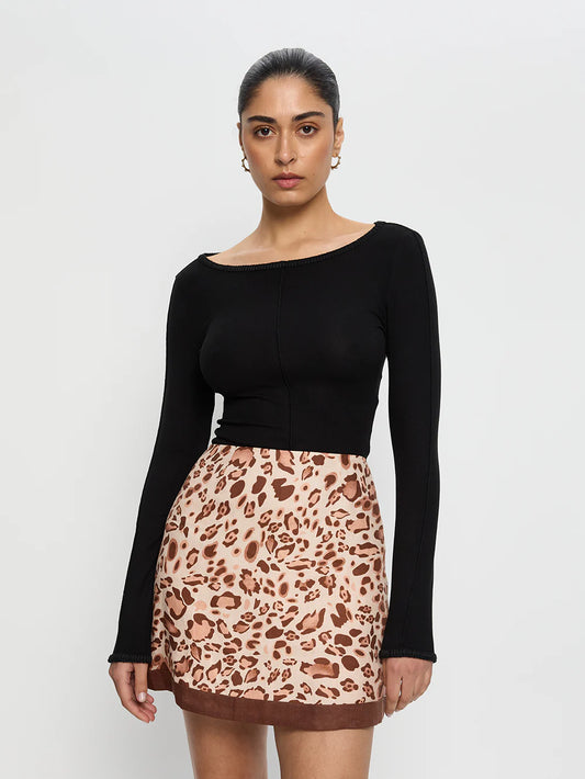 KIVARI - Paris Mini Skirt in Leopard