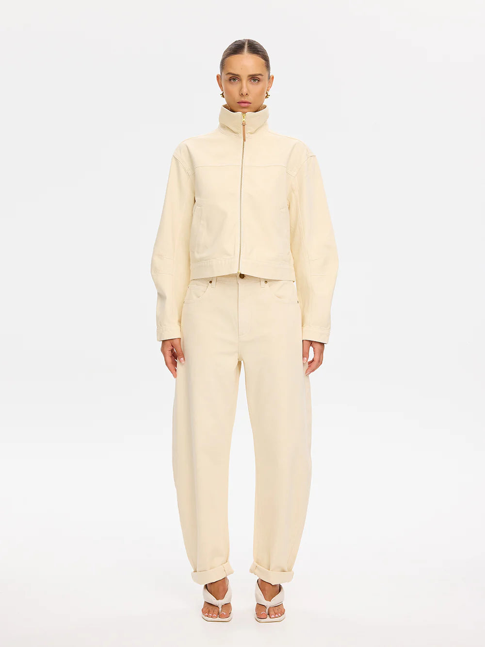 KIVARI - Parker Denim Jacket in Cream