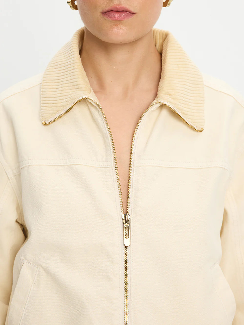 KIVARI - Parker Denim Jacket in Cream