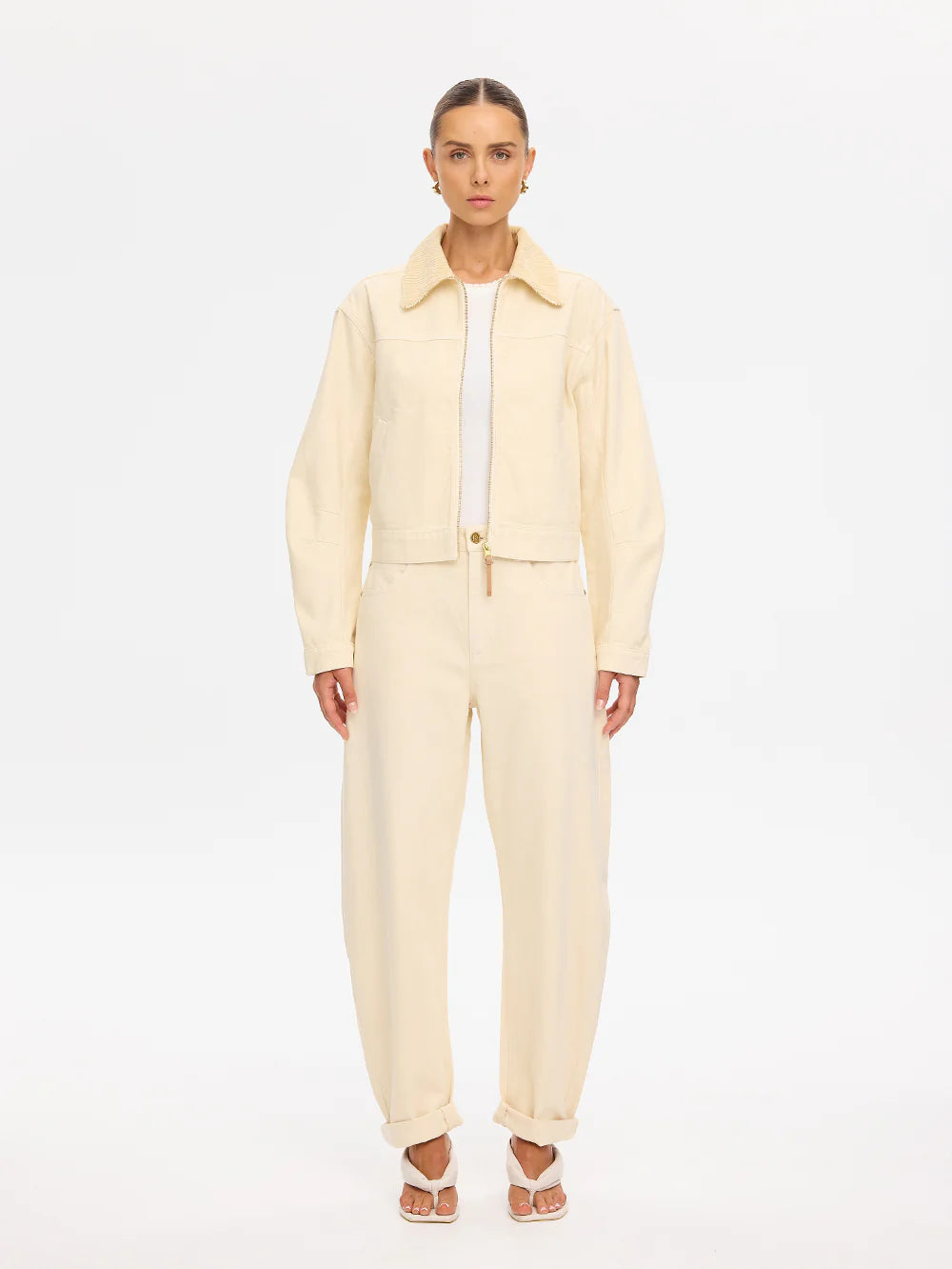 KIVARI - Parker Denim Jacket in Cream