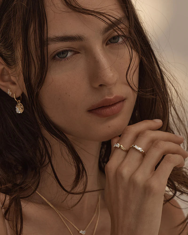 BY CHARLOTTE - Crystal Wings Ring in Gold Vermeil