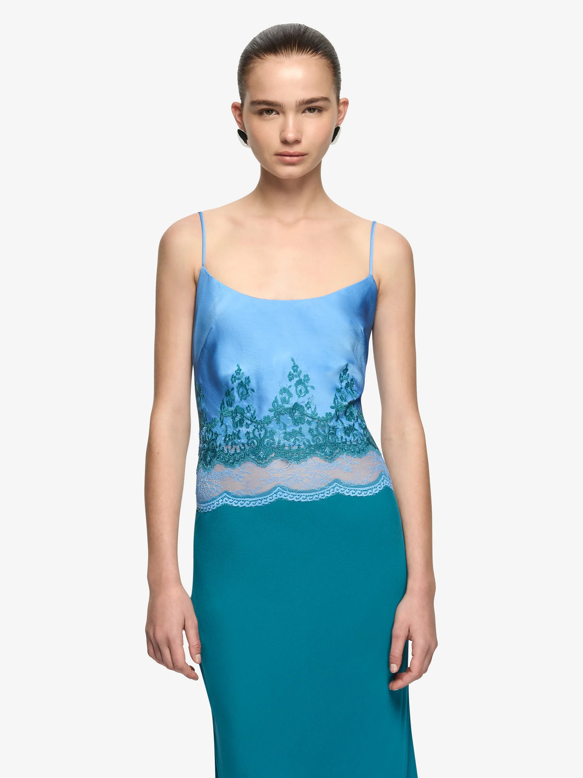 BEC + BRIDGE - Orsina Scoop Maxi Dress in Azure Blue/Jade.