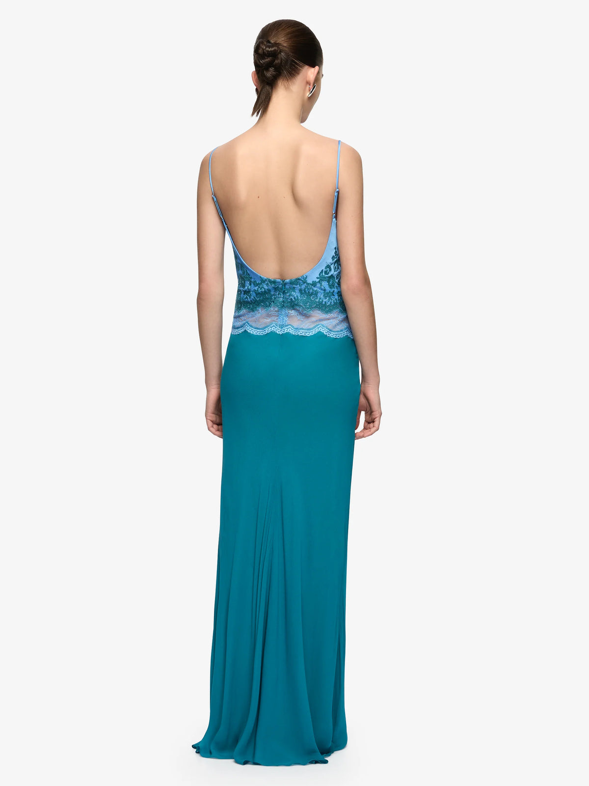 BEC + BRIDGE - Orsina Scoop Maxi Dress in Azure Blue/Jade.