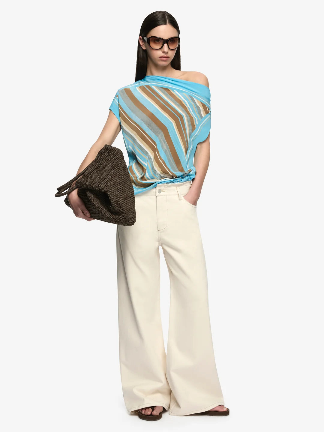 BEC + BRIDGE - Elaris Drape Top in Sandalwood Stripe