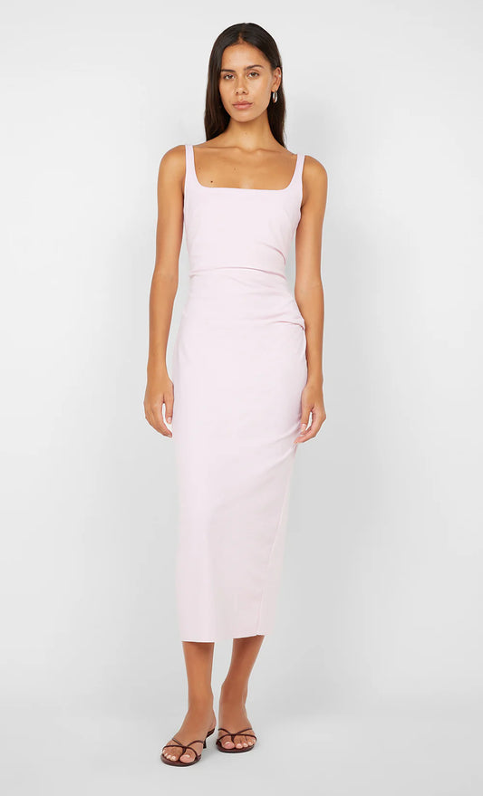 BEC + BRIDGE - Aveline Tuck Midi Dress in Ballet Pink