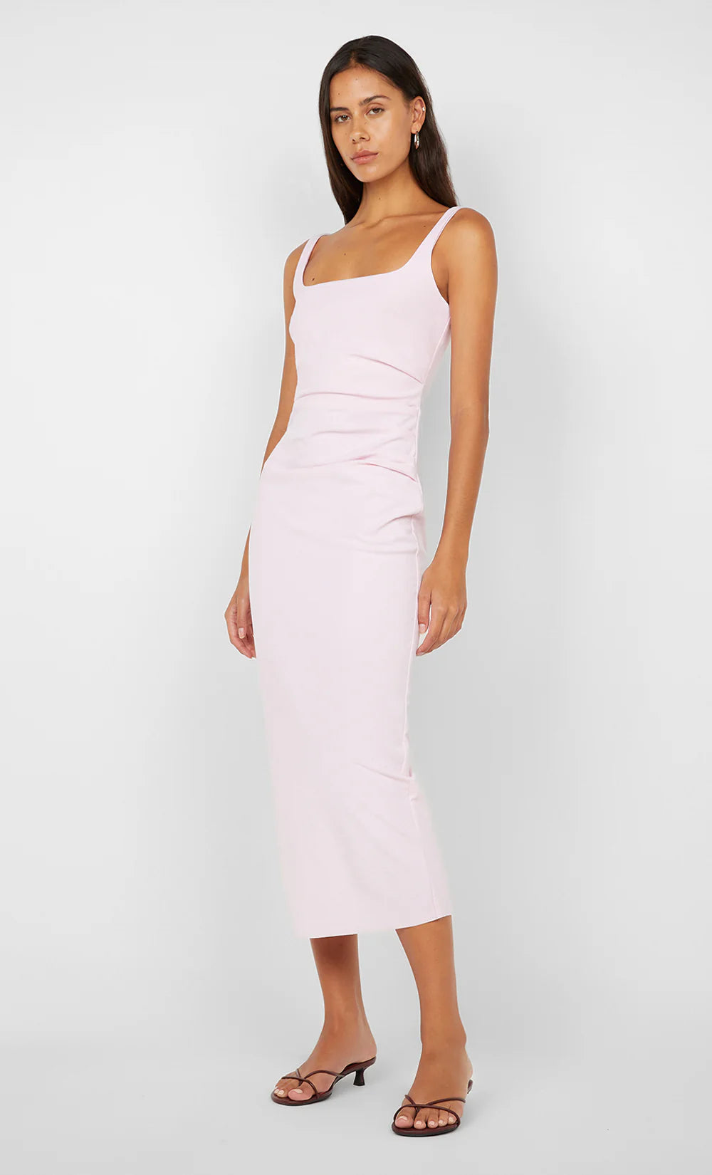 BEC + BRIDGE - Aveline Tuck Midi Dress in Ballet Pink