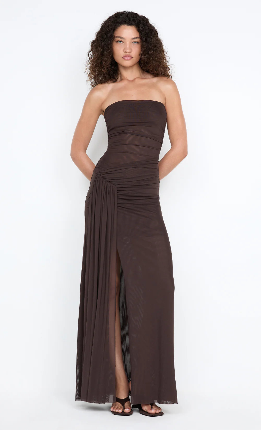 BEC + BRIDGE - Ida Strapless Dress Dark Chocolate