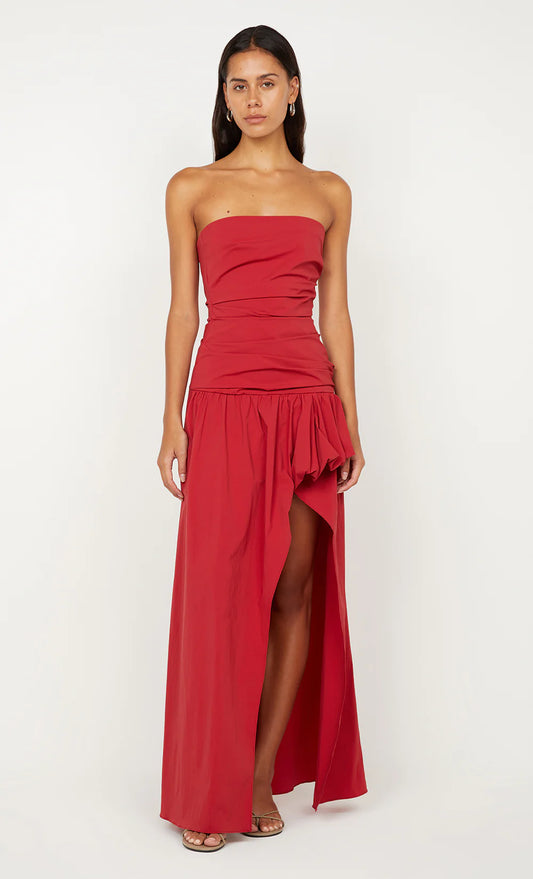 BEC + BRIDGE - Dante Strapless Maxi Dress in Cherry