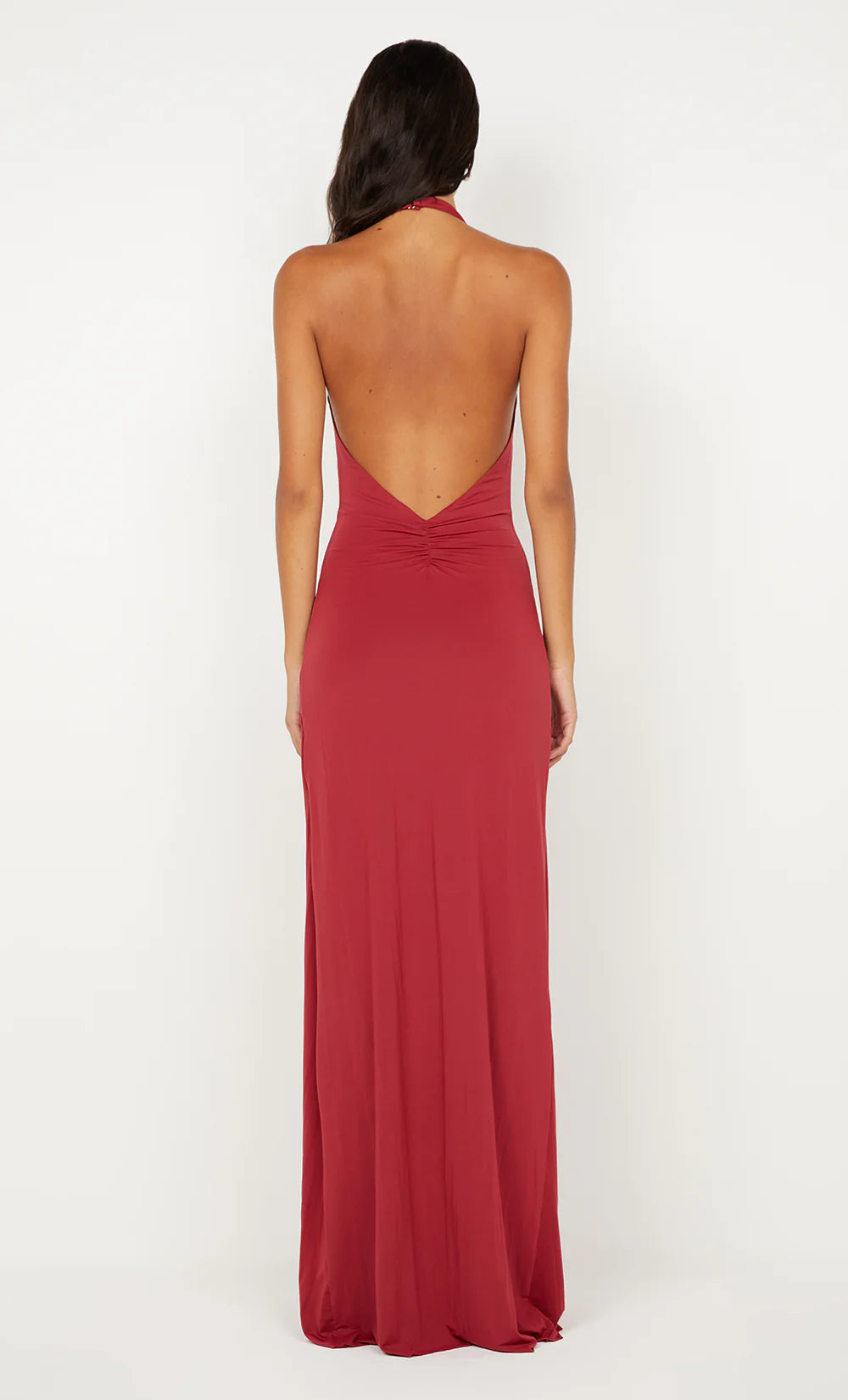 BEC + BRIDGE Susie Plunge Maxi Dress-cherry