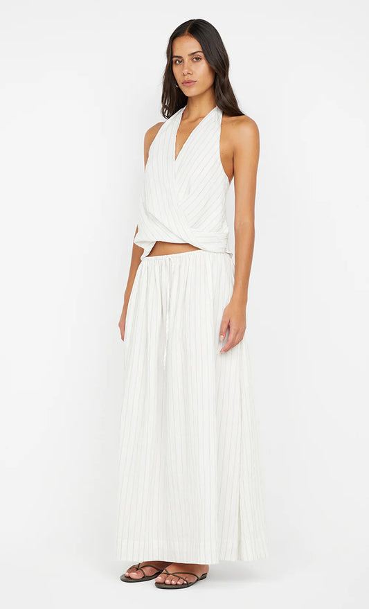 BEC + BRIDGE Saski Maxi Skirt-white/black stripe