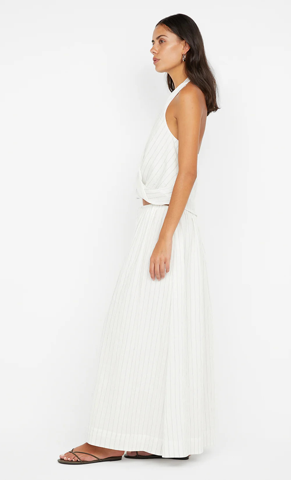 BEC + BRIDGE Saski Halter Top-whitel/black stripe
