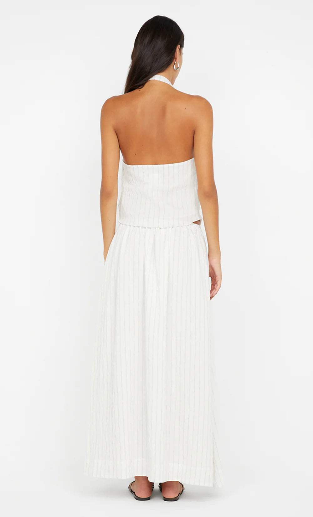 BEC + BRIDGE Saski Halter Top-whitel/black stripe