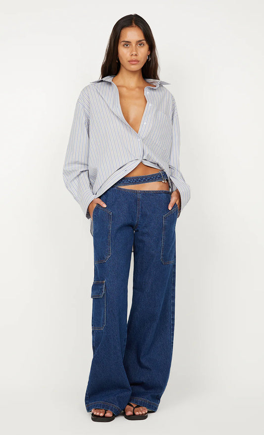 BEC + BRIDGE Hugh Shirt-sky blue stripe