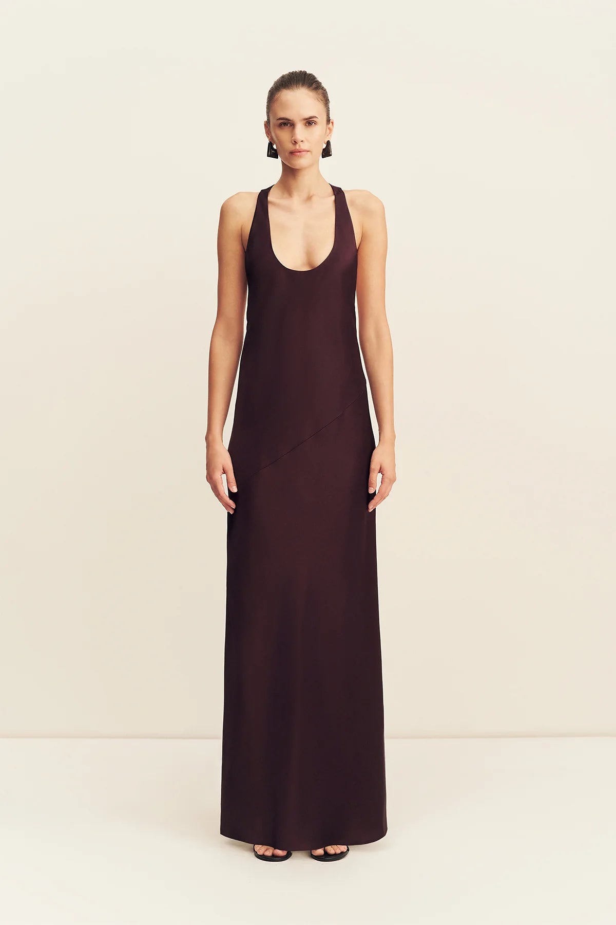 Shona Joy - Savanna Racer Back Maxi dress IN PLUM